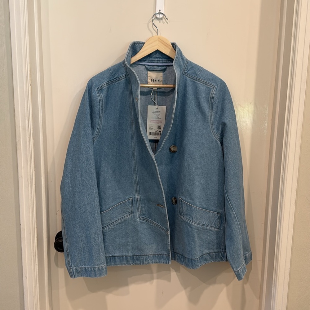 SÉZANE Kalvin Denim Coat in Bleach sz 40 / US 8  SOLD OUT IN STORE - Picture 7 of 14